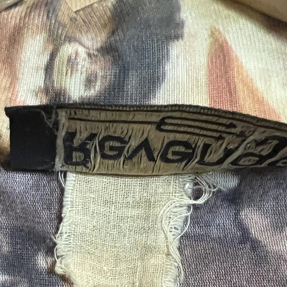 VTG Disco Revenge Button Down Shirt AOP Picture Printed Thin Sheer Elastic Sz M - Picture 10 of 10